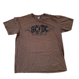 AC/DC Brown Graphic Short Sleeve Tee